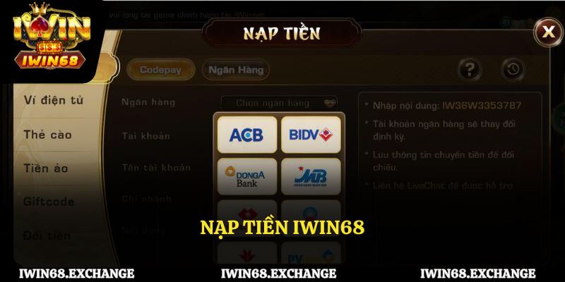 Hướng dẫn nạp tiền